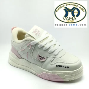 Tenis crema/rosado J.O plano